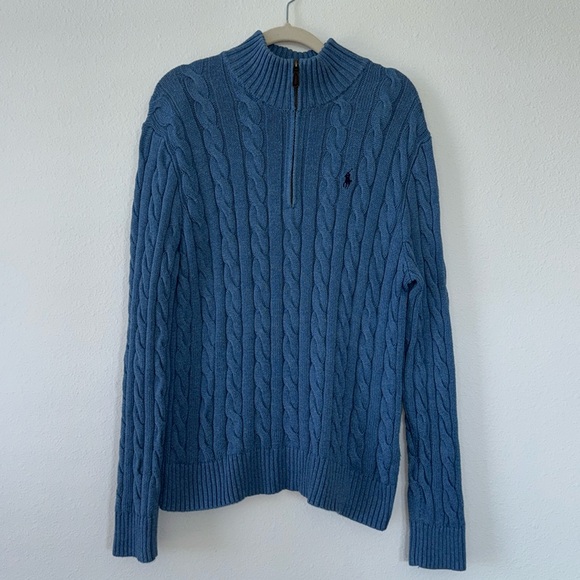 Polo Ralph Lauren Cable Knit Cotton Quarter-Zip Sweater